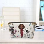 Personalizzato Leopard Cartoon Character Makeup Bag with Zipper Waterproof Portable Travel Essentials Grazie Settimana dell'infermiere Regalo per il p