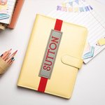 Personalized Leather Elastic Book Band with Embroidery Name Birthday School Season Gift for Book Lover