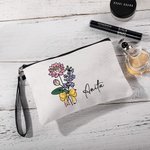 Personlig sminkeveske med navn og håndleddsstropp Fødselsdagsbukett Blyantbue Design Sminkeveske med navn og håndleddsstropp Bursdag Lærerens dag Gave til kvinner