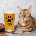 Personalisiertes Haustier Pfote Bier Pintglas 470ml mit Namen und Datum Hund Katze Küchen- und Wohnzubehör Geburtstag Geschenk für Tierliebhaber