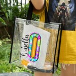 Personalizada Paisley Floral Inicial Bolsa transparente con nombre Boda Cumpleaños Regalo para Mujeres