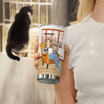 Henkilökohtainen 1 - 3 sarjakuva lemmikkikuvioita 20oz nimi Tumbler kansi ja olki syntymäpäivä Travel tarvikkeet lahja kissa koira lemmikki rakastaja