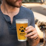 Personalisiertes Haustier Pfote Bier Pintglas 470ml mit Namen und Datum Hund Katze Küchen- und Wohnzubehör Geburtstag Geschenk für Tierliebhaber