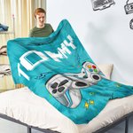 Henkilökohtainen monivärinen Tie Dye Gamepad pehmeä heittää huopa nimi syntymäpäivä Home Decor lahja pelin rakastaja