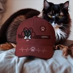 Personalisierte Mehrfarbige Cartoon Katze Hund Design Kappe Baseballmütze mit Namen Sport Zubehör Geburtstagsgeschenk für Tierliebhaber