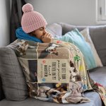 Couverture Personnalisée avec Collage de 8 Photos et Nom Style Patte Forever In My Heart Cadeau Souvenir Sympathie pour Amoureux d'Animal de Compagnie