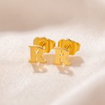 Boucles d'Oreilles Minimalistes Personnalisés avec Initiale Cadeau Anniversaire Noël pour Femme