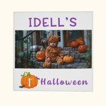 Personalized Baby's 1st Halloween Pumpkin Bat Framed Canvas Painting with Photo and Name Wall Decor Holiday Party Gift for Newborn New Mom Dad