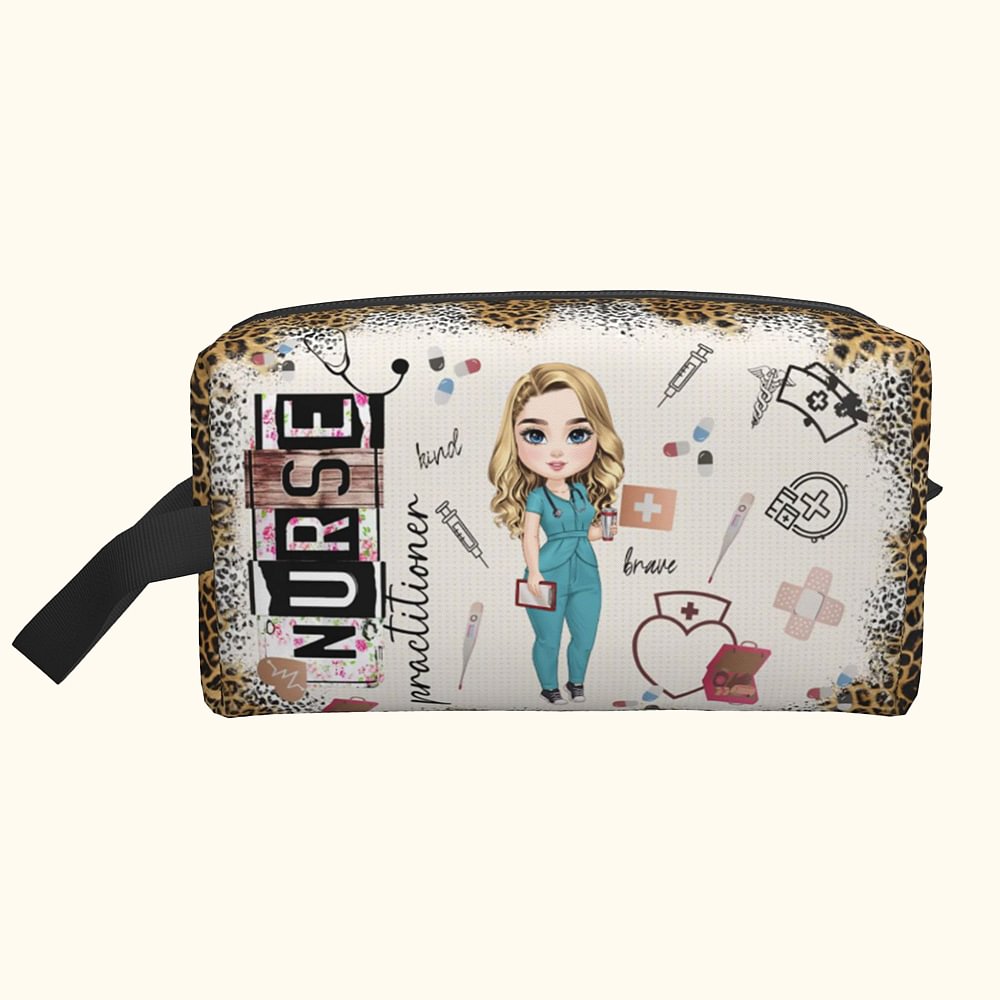 Trousse de toilette personnalisée avec le nom de l'infirmière Cadeau d'appréciation de la semaine de l'infirmière pour l'infirmière, le médecin et le