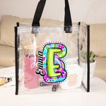Personalizada Paisley Floral Inicial Bolsa transparente con nombre Boda Cumpleaños Regalo para Mujeres