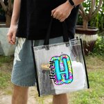 Personalizada Paisley Floral Inicial Bolsa transparente con nombre Boda Cumpleaños Regalo para Mujeres