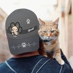 Personalisierte Mehrfarbige Cartoon Katze Hund Design Kappe Baseballmütze mit Namen Sport Zubehör Geburtstagsgeschenk für Tierliebhaber