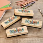 Gepersonaliseerd Schattig Stationery Element Krijtbordgum met Naam en 2 Markers Lerarendag Terug naar School Cadeau voor Leraar