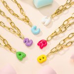 Bracciale personalizzato con ciondolo iniziale a bolle 3D Macaron colorato con catena a graffetta Regalo di compleanno e anniversario per donne e raga