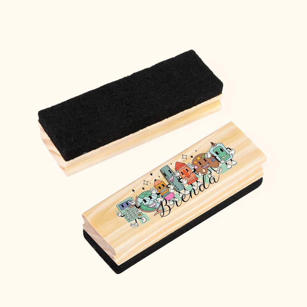 Gomme pour tableau noir personnalisée avec nom et 2 marqueurs Cadeau de rentrée des classes pour les enseignants