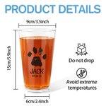 Personalisiertes Haustier Pfote Bier Pintglas 470ml mit Namen und Datum Hund Katze Küchen- und Wohnzubehör Geburtstag Geschenk für Tierliebhaber