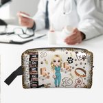 Personalizado de dibujos animados de diseño de dispositivos médicos neceser con nombre de la semana de la enfermera Apreciación de regalo para la enfe