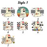 Personalizado Lindo Fantasma Enfermera Vendaje Calabaza Garabato Letra Lino Bolsa de Maquillaje con Nombre Divertido Halloween Regalo para Enfermera