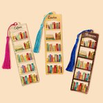 Personalisierte Bücherregal Design Acryl Name Lesezeichen mit Quaste Geburtstag Graduierung Geschenk für Leser Buchliebhaber