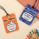 Henkilökohtainen Classic Apple Composition Book Style Kaksipuolinen Hall Pass Opettaja Lanyard School Takaisin kouluun arvostus viikko lahja Primary T