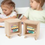 Coquette Bow Star School Bus Pencil Design Wooden Money Box with Name Back to School Gift for Kids (Boîte à crayons en bois avec nom)