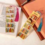 Personalisierte Bücherregal Design Acryl Name Lesezeichen mit Quaste Geburtstag Graduierung Geschenk für Leser Buchliebhaber