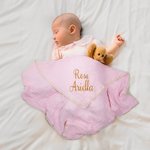 Personlig våffelmuslin i 100% bomull Baby Swaddle Mottagningsfilt med broderat namn Baby Shower Present för nyfödda