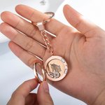 Personalisierter Abnehmbarer Haustier-Portrait Gravur Medaillon-Schlüsselanhänger mit 6 Schwebenden Charms Tierhaar Fell Andenkens- und Erinnerungsges