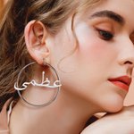 Personalised Hip-hop Arabic Name Large Hoop Earrings Birthday Wedding Eid Gift for Women Girls Islamic Friend