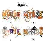 Personalizado Lindo Fantasma Enfermera Vendaje Calabaza Garabato Letra Lino Bolsa de Maquillaje con Nombre Divertido Halloween Regalo para Enfermera