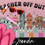 Personalized Stationery Elements Oversized Quick Dry Beach Towel with Text Appreciation Back to School Gift for Teacher