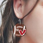 Gepersonaliseerde sport Baseball basketbal voetbal bengelen oorbellen met naam en nummer Game Day Gifts voor speler moeder