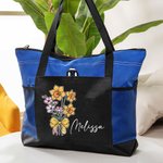 Borsa Tote con cerniera con fiocco di matita con nome e cognome per il compleanno e il ritorno a scuola, regalo di apprezzamento per l'insegnante.