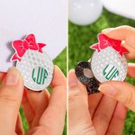 Personalized Bow Monogram Golf Hat Clip Marker Sports Accessories Birthday Gift for Women Golfers