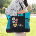 Borsa Tote con cerniera con fiocco di matita con nome e cognome per il compleanno e il ritorno a scuola, regalo di apprezzamento per l'insegnante.