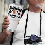 Personalized This Is What An Awesome Grandpa Photo 30oz Tumbler with Lid and Straw Birthday Father's Day Gift for Grandpa Dad