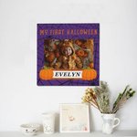 Personlig spindelväv pumpa design foto canvas målning med namn första Halloween heminredning gåva för baby flickor pojkar