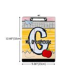 Personalized Apple Notebook Airplane Design Acrylic A4 Name Clipboard with Low Profile Clip School Essentials Back to School Gift for Teacher
