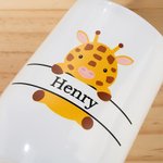 Personalized Cute Animal 10oz Insulated Training Sippy Cup with Name and Handle Birthday Gift for Toddler Kid