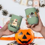 Personalized Multicolor Cute Ghost Nurse 12oz Wine Tumbler with Name and Spill-proof Lid Halloween  Gift for Nurse Medical Staff