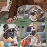 Personalized 4 Pet Photos Collage Cozy Soft Blanket with Text and Cute Paw Print Memorial Sympathy Gift for Loss of Pet Cat Dog Lovers