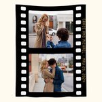 Henkilökohtainen Vintage Film Style valokuvakollaasi pehmeä kodikas peitto tekstillä syntymäpäivä vuosipäivä muisti lahja perheelle pari