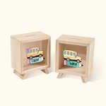 Coquette Bow Star School Bus Pencil Design Wooden Money Box with Name Back to School Gift for Kids (Boîte à crayons en bois avec nom)