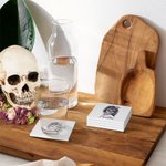 Personifierad Day of the Dead Floral Skull Coasters med namn Festlig present till gotisk dödskalleälskare