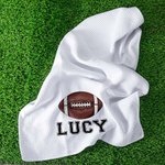 Personalized 100% Cotton Baseball Football Name Waffle Towel with Hanging Clip Birthday Gift for Sport Lover