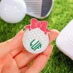 Personalized Bow Monogram Golf Hat Clip Marker Sports Accessories Birthday Gift for Women Golfers