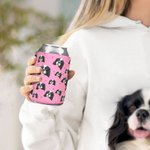 Personalised Multicolor Cat Dog Pet Photo Beer Can Cooler Sleeve with Paw Bone Design Birthday Beach Party Gift for Family