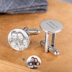 Gemelos personalizados con retrato y texto grabado regalo ideal para el día del padre San Valentín o para hombres