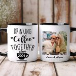 Henkilökohtainen juominen kahvia yhdessä 11oz keraaminen muki nimi valokuva vuosipäivä syntymäpäivä lahja pariskunnalle