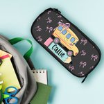 Pochette à crayons personnalisée Coquette Bow Star School Bus Pencil Design with Name Large Capacity Back to School Gift for Kids